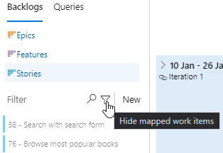 Hide mapped work items